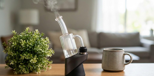 Waporyzator z filtrem wodnym podczas inhalacji ziół – filtracja pary.